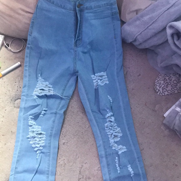 high rise ripped jeans - Picture 2 of 5